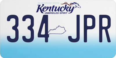 KY license plate 334JPR