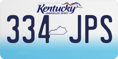 KY license plate 334JPS