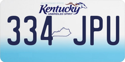 KY license plate 334JPU