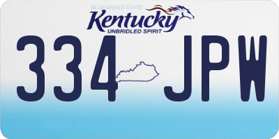 KY license plate 334JPW