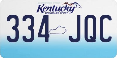 KY license plate 334JQC