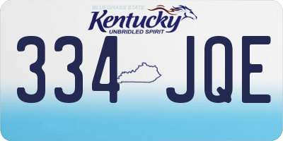 KY license plate 334JQE