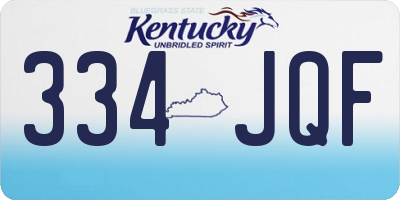 KY license plate 334JQF