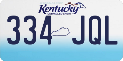 KY license plate 334JQL