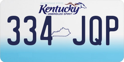 KY license plate 334JQP