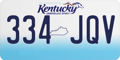 KY license plate 334JQV