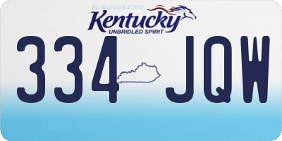 KY license plate 334JQW