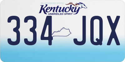 KY license plate 334JQX