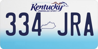 KY license plate 334JRA