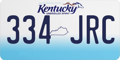 KY license plate 334JRC