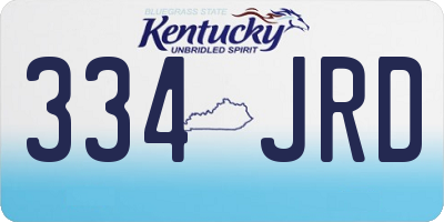 KY license plate 334JRD