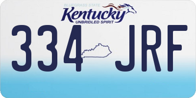 KY license plate 334JRF