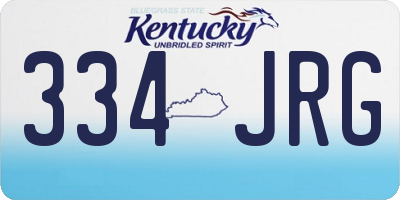 KY license plate 334JRG