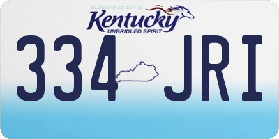 KY license plate 334JRI