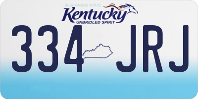 KY license plate 334JRJ