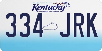 KY license plate 334JRK