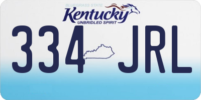 KY license plate 334JRL