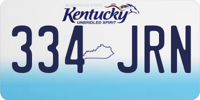 KY license plate 334JRN