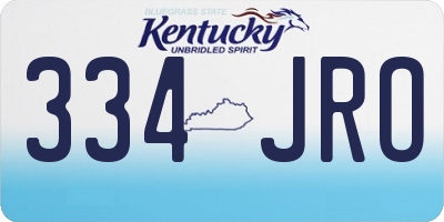 KY license plate 334JRO