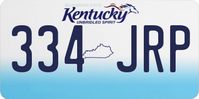 KY license plate 334JRP
