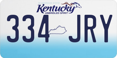 KY license plate 334JRY
