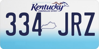 KY license plate 334JRZ