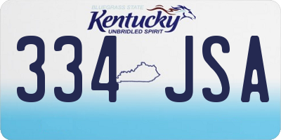 KY license plate 334JSA