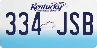 KY license plate 334JSB