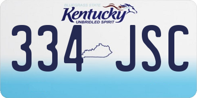KY license plate 334JSC