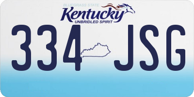 KY license plate 334JSG