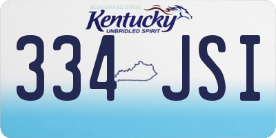 KY license plate 334JSI
