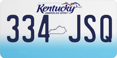 KY license plate 334JSQ