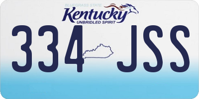 KY license plate 334JSS