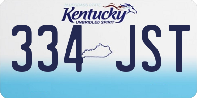 KY license plate 334JST