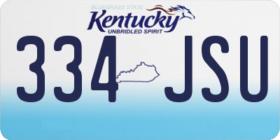 KY license plate 334JSU