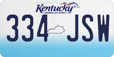 KY license plate 334JSW
