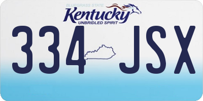KY license plate 334JSX