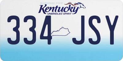 KY license plate 334JSY
