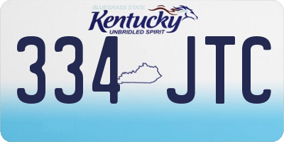 KY license plate 334JTC