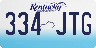 KY license plate 334JTG