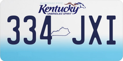 KY license plate 334JXI