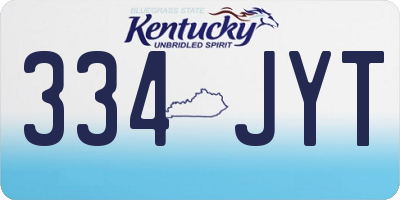 KY license plate 334JYT