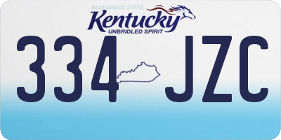KY license plate 334JZC