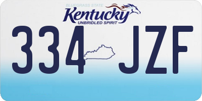 KY license plate 334JZF
