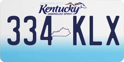KY license plate 334KLX