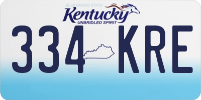 KY license plate 334KRE