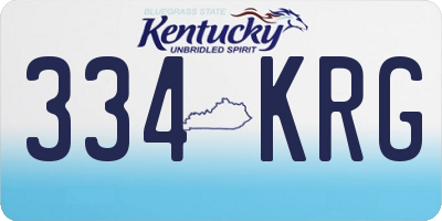 KY license plate 334KRG