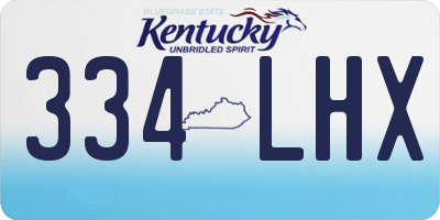 KY license plate 334LHX