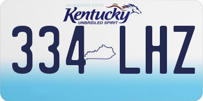 KY license plate 334LHZ