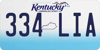 KY license plate 334LIA